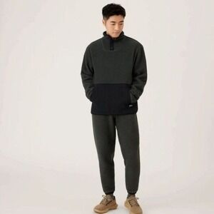 Allbirds Mens Fluff Fleece Pullover Grey Black Snap Neck XXXL 3XL Golf Designer